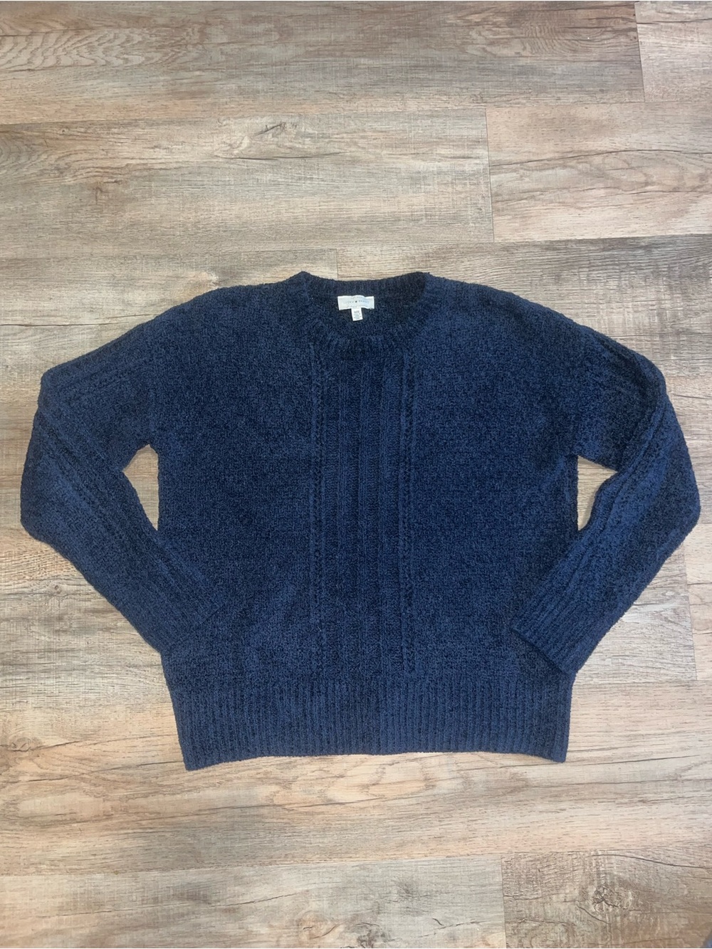 Lucky Brand Blue Chenille Crewneck Sweater Size Medium